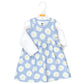 Hudson Baby Baby Girls' Cotton Dress And Cardigan Set, Blue Daisy, 9-12 Months