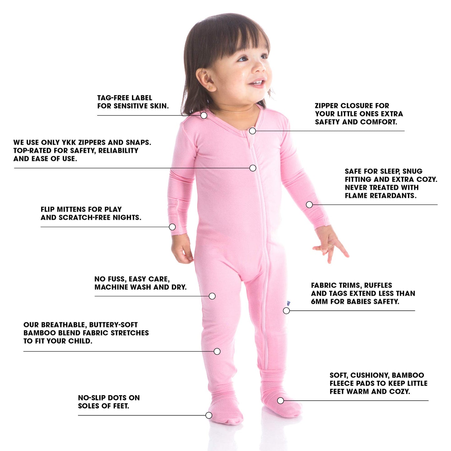 Kickee Footie With Zipper In Celebration Prints, One-Piece Boy Or Girl Baby Clothes, Sleepwear For Babies And Kids (Lotus Birthd