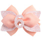 Glitter Birthday Hair Bow for Baby Girls 1 2 3 4 5 6 Years Peach Party Decoration Hair Accessories for Six 6th Birthday