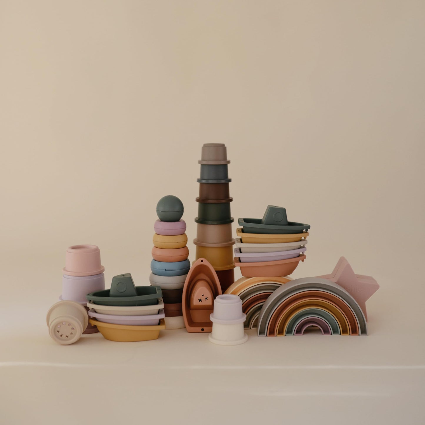 mushie Rainbow Stacker Toy | Made in Denmark (Hillside)