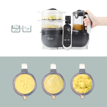Babymoov Duo Meal Station Grey: Multi-Speed Baby Food Maker Steamer And Puree Blender, Baby Food Processor That Warms & Defrosts