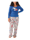 Nite Nite Munki Munki Women'S Ls Tee And Pant Jersey Pj Set, Snoopy Holiday Cheer, Xx-Large