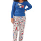 Nite Nite Munki Munki Women'S Ls Tee And Pant Jersey Pj Set, Snoopy Holiday Cheer, Small