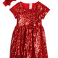 Cilucu Flower Girl Dress Baby Toddlers Sequin Dress Kids Party Dress Bridesmaid Wedding Gown Birthday Dress Red 7T-8T