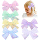 6 Pcs Tulle Hair Bows For Girls, Cn Toddler Bows With Glitter Star Alligator, Colorful Hair Barrettes Wedding Hair Accessories F
