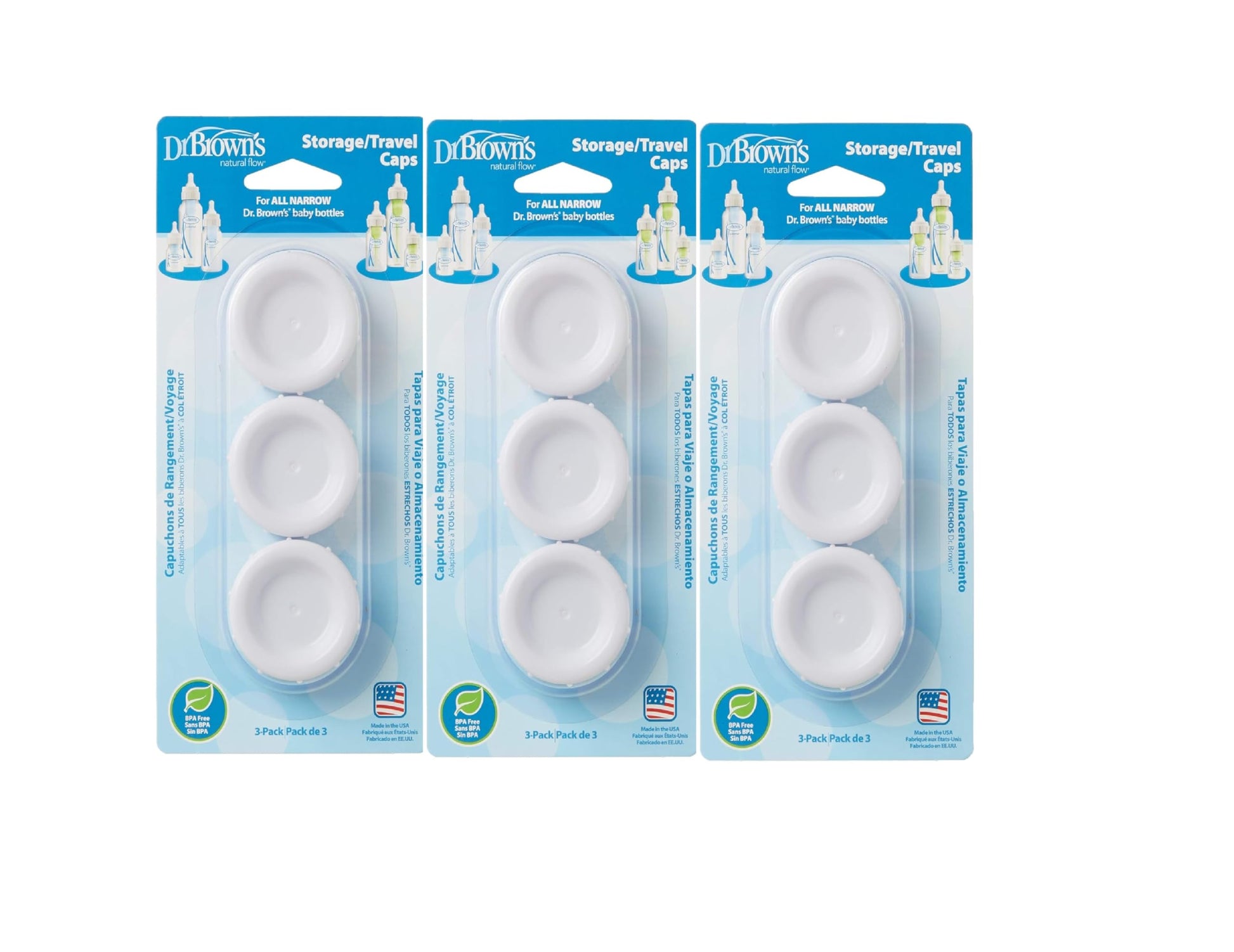 Dr. Brown'S Natural Flow Standard Storage Travel Caps Replacement, 9 Count (Pack Of 1)