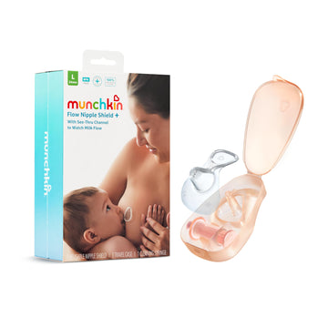 Munchkin Flow Nipple Shield + With See-Thru Channel To Watch Milk Flow - Nurse Confidently And Meet Your Breastfeeding Goals - 2