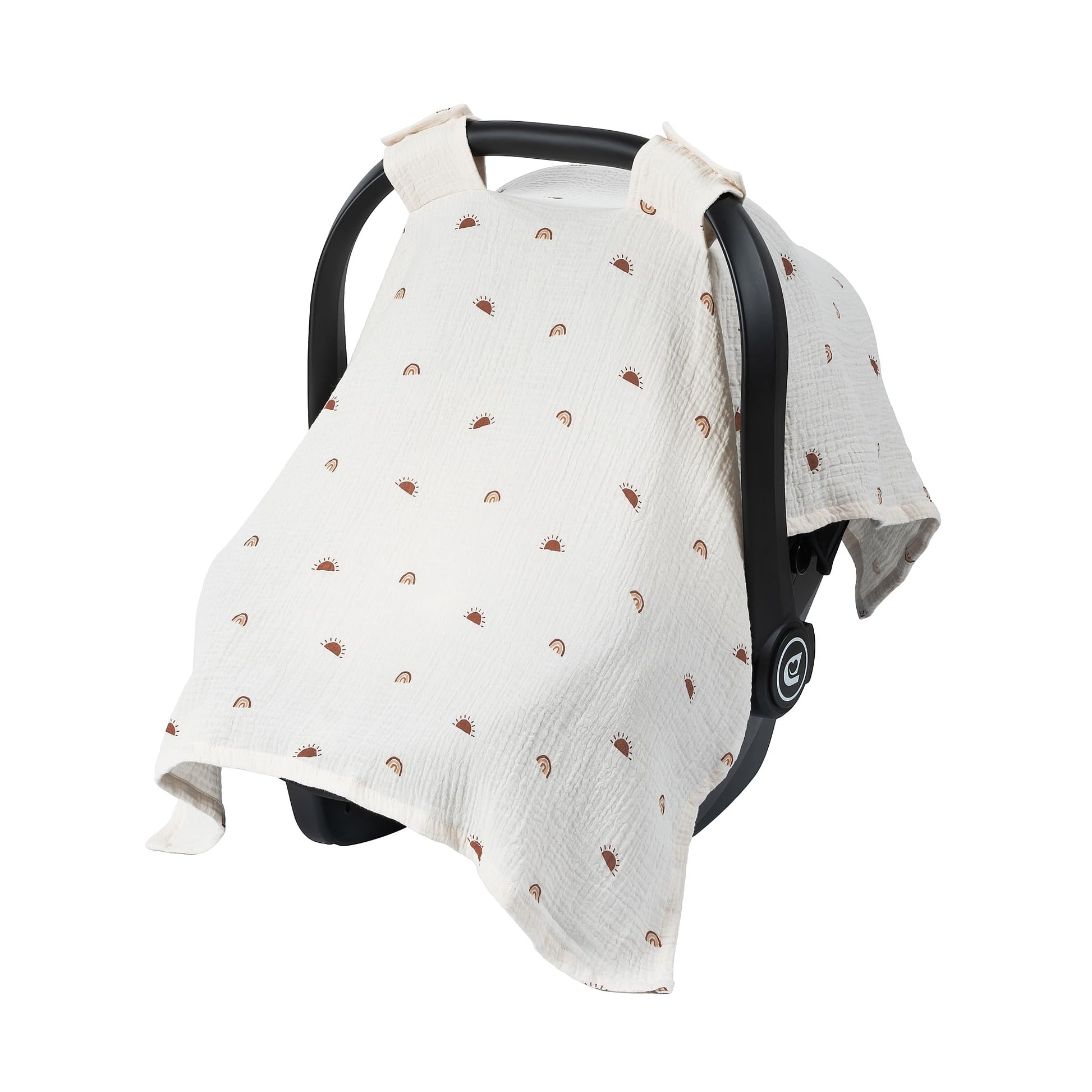 Meracorallo Muslin Baby Car Seat Cover, 100% Cotton Infant Carrier Cover, Lightweight Breathable Soft Carseat Canopy for Baby Bo
