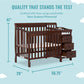Dream On Me Jayden 4-In-1 Mini Convertible Crib And Changer In Espresso, Greenguard Gold Certified, Non-Toxic Finish, New Zealan