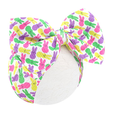 Lanmerry Easter Bows For Girls Headband Bunny Rabbit Toddler Bows Headband 0-6 Months Easter Hair Accessories Infant Big Bows