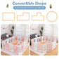 Costzon Baby Playpen, 16-Panel Extra Large Playpen For Babies And Toddlers, Foldable Activity Play Center With Safety Gate, Whit