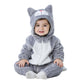 Tonwhar Unisex Baby Animal Halloween Costume Kid'S And Toddler'S Autumn Winter Outfits Jumpsuit(6-9 Months,Gray Cat)