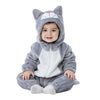 Tonwhar Unisex Baby Animal Halloween Costume Kid'S And Toddler'S Autumn Winter Outfits Jumpsuit(1-3 Months,Gray Cat)