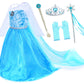Party Chili Princess Costumes Birthday Party Dress Up For Little Girls With Wig,Crown,Mace,Gloves Accessories 4T 5T (120Cm)