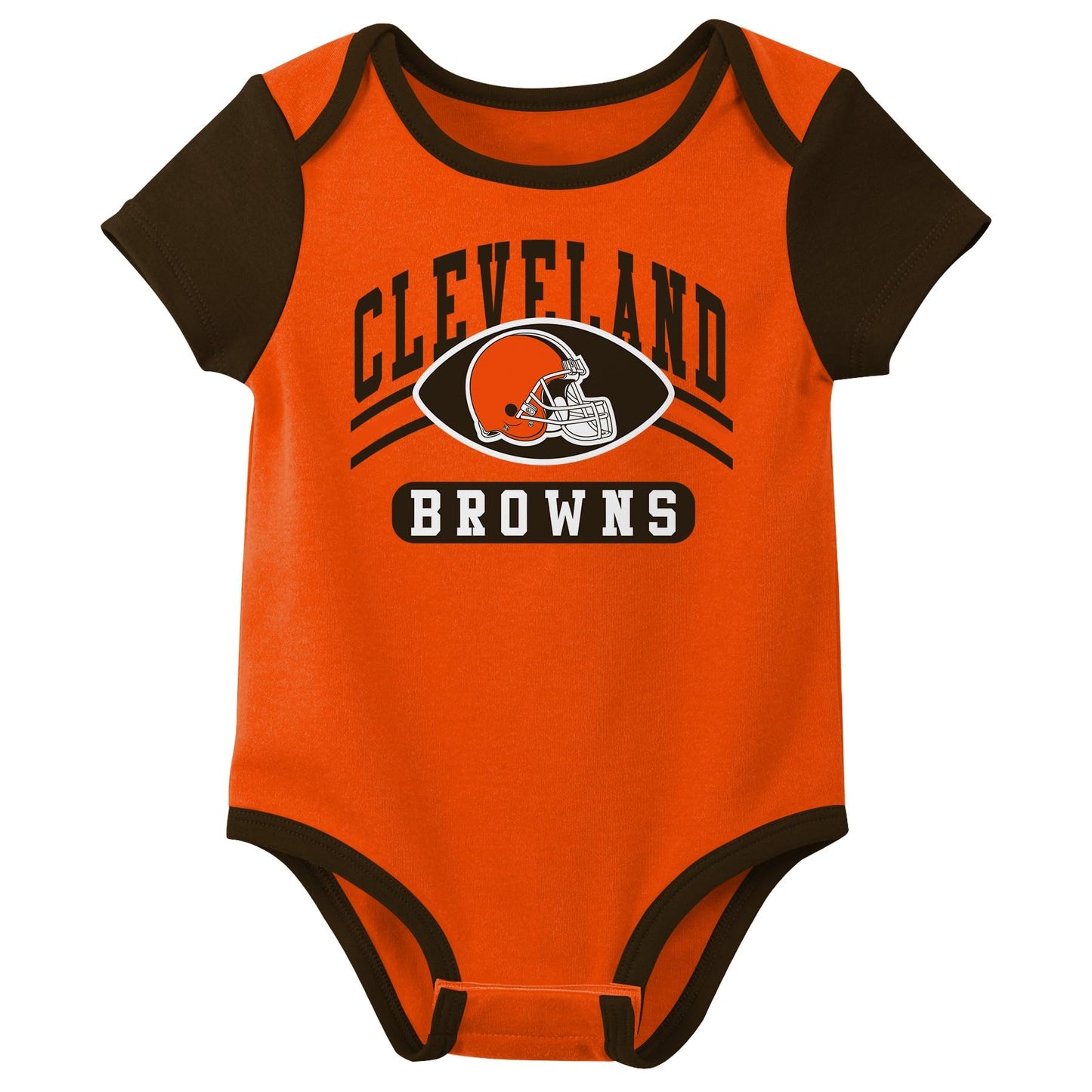 Outerstuff Nfl Newborn Baby And Infant Short Sleeve Bodysuit Variety 3-Pack - Cleveland Browns, 18M