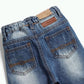 Kidscool Space Baby Girl Boy Jeans,Little Kid Elastic Band Inside Ripped Denim Pants,Light Blue,4-5 Years