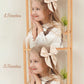 Doboi 20Pcs Fable Bows 4.5 Inch Hair Clips Baby Girls Cotton Linen Bows For Girls Solid Color Hair Accessories For Baby Toddlers