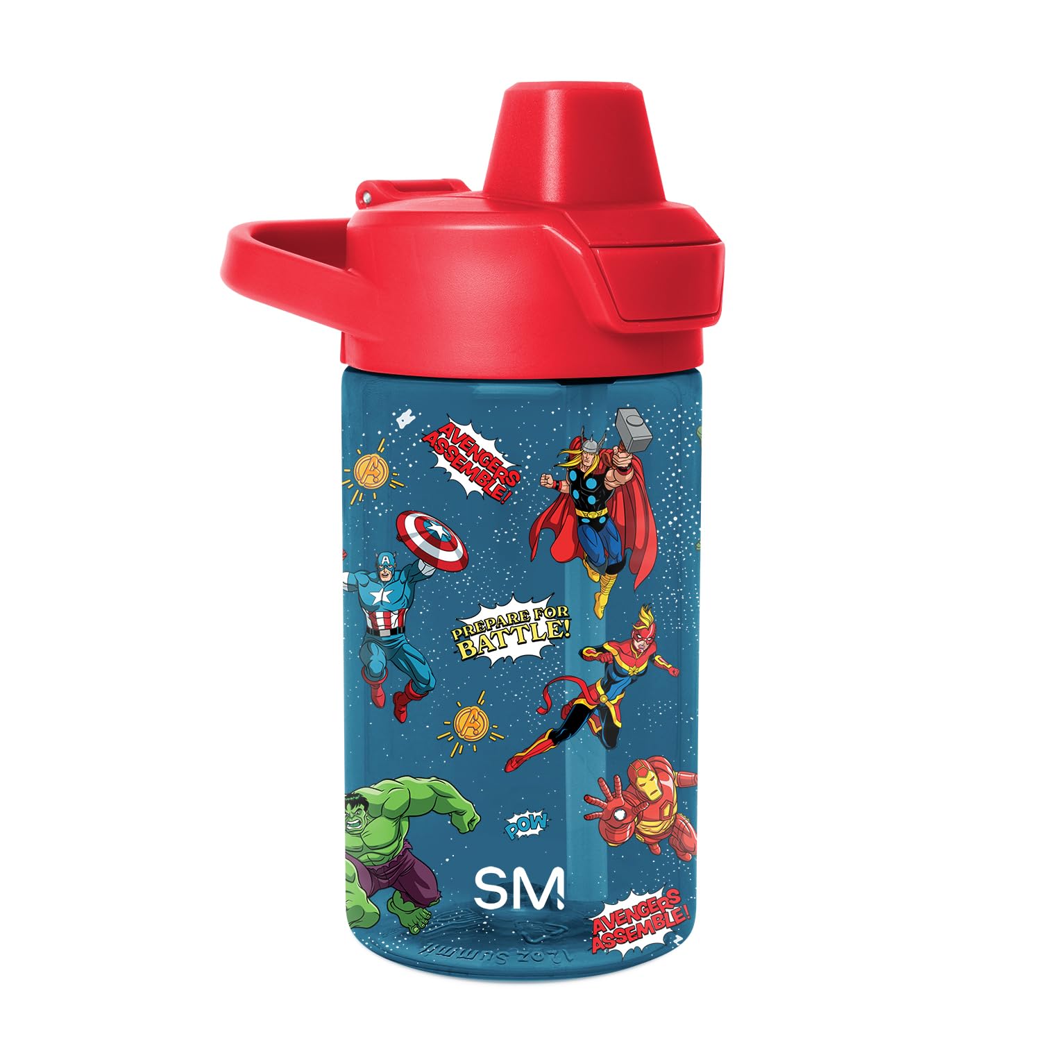 Simple Modern Kids Tritan Plastic Summit Water Bottle | Marvel Avengers 12 oz BPA-Free Cup with Covered Leak Proof Straw Lid for