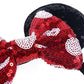 Jiahang Mouse Ears Sequin Bow Nylon Hairband With Polka Dot, Hair Bow Headband, Soft Elastic Costume Headwear For Baby Girl Newb