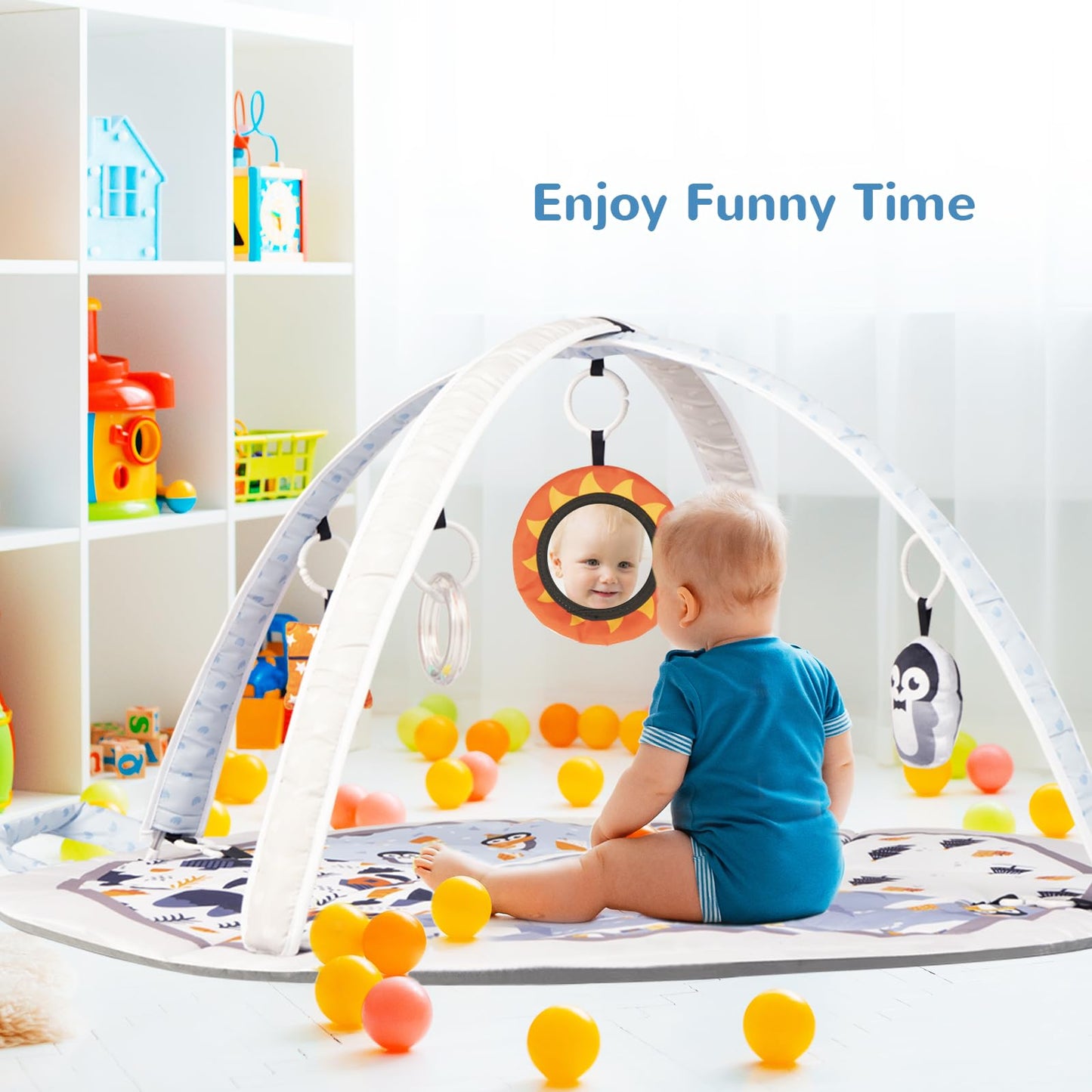 Baby Play Mat Tummy Time Mat With Exclusive Foldable Design, Stage-Based Skill Development Activity Gym Mat, Machine Washable Pl