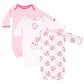 Luvable Friends Unisex Baby Cotton Gowns, Pink Floral, 0-6 Months Us