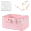 OIASKET Basket for Gifts Empty, Large Gift Basket 13L with Gift Bag and Ribbon, Woven Cotton Basket for Baby Showers, Birthday, 