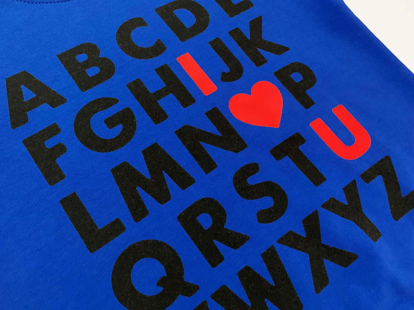 Mrocioa Valentines Day Shirt For Boys Girls Alphabet Abc I Love U Sweatshirt Toddler Kids Vday Heart Tops Blue 4T