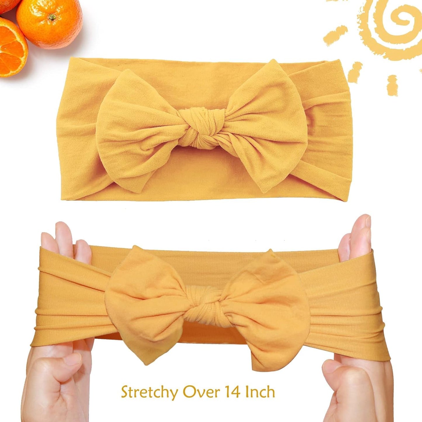 Alinmo 25Pcs Baby Nylon Headbands Soft Hairbands Hair Bow Elastics For Baby Girls Newborn Infant Toddlers Kids