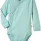 Babysoy Organic Long Sleeve Modern Solid Kimono Bodysuit/Onesie,Harbor,0-3 Months