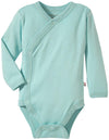 Babysoy Organic Long Sleeve Modern Solid Kimono Bodysuit/Onesie,Harbor,0-3 Months