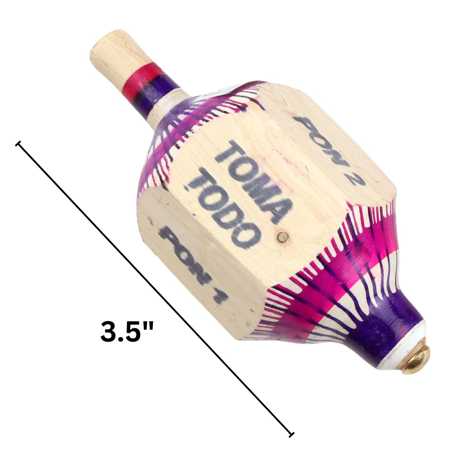 Needzo Wooden Pirinola Toma Todo Set, Spinning Top Game For Fiestas And Parties, 2 Pieces, 3.5 Inches