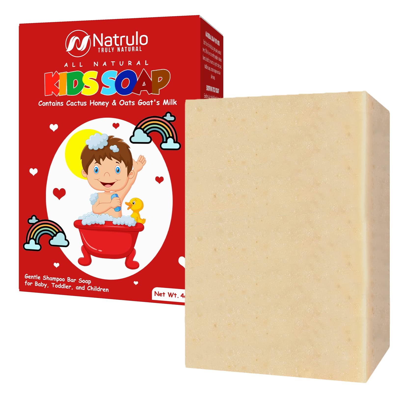 Cactus Honey & Oats Goats Milk Kids Soap, 4Oz Wash Bar - Natural Oatme – Cutebab WBCBBB09YS68QLM
