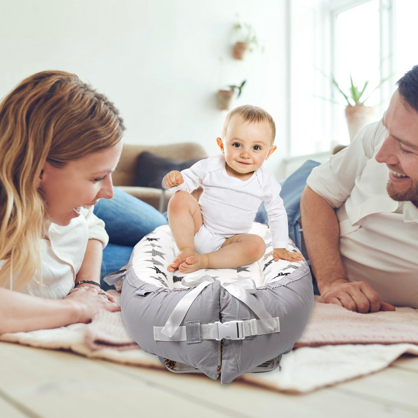 Jocute Baby Lounger - Baby Lounger For Newborn 0-24 Months, Ultra Newborn Babies Essentials Gifts, Baby Snuggle Nest Me Baby Lou