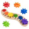 CAPT.GOOSE Rainbow Caterpillar Gear Toy - Teaches Color Names & Matching - Spinning Rainbow Baby Toy - Toddler Puzzle