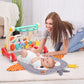 Cute Stone Baby Gym Play Mat & Baby Learning Walker, Baby Activity Mat With Play Piano, Musical Activity Center With Lights, Bab