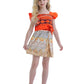 Cotrio Moana Princess Costume For Girls Birthday Party Dresses Toddler Kids Two-Pieces Skirt Set Halloween Dress Up Outfits Size