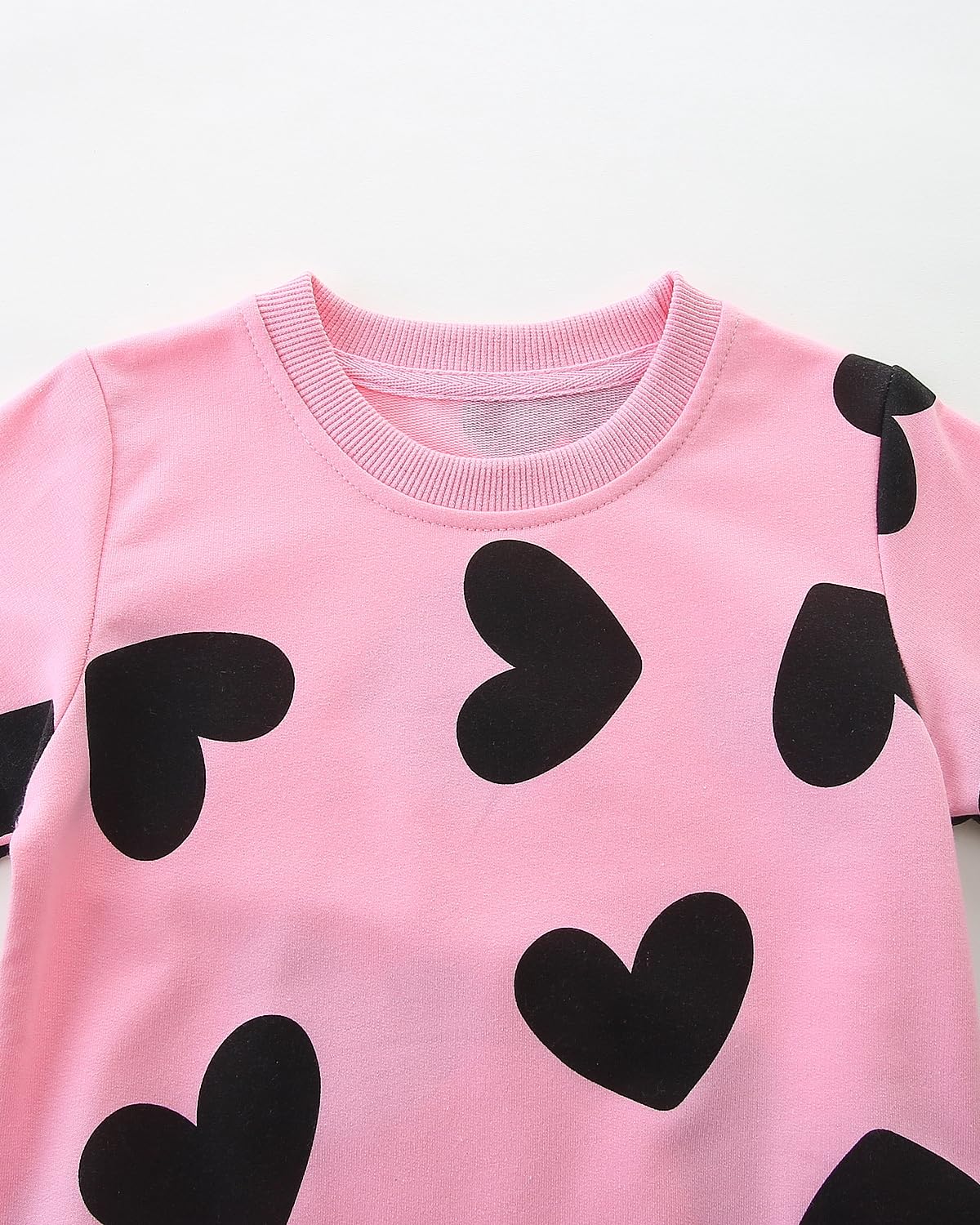 Mrocioa Love Heart Prints Shirt Toddler Girls Sweatshirt Kids Valentine'S Day Heart Shirt Long Sleeve Vday Pink Tops For 5T