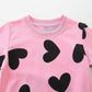 Mrocioa Valentines Day Shirt For Little Girls Allover Love Heart Prints Sweatshirt Toddler Kids Vday Heart Tops Size 7 Years