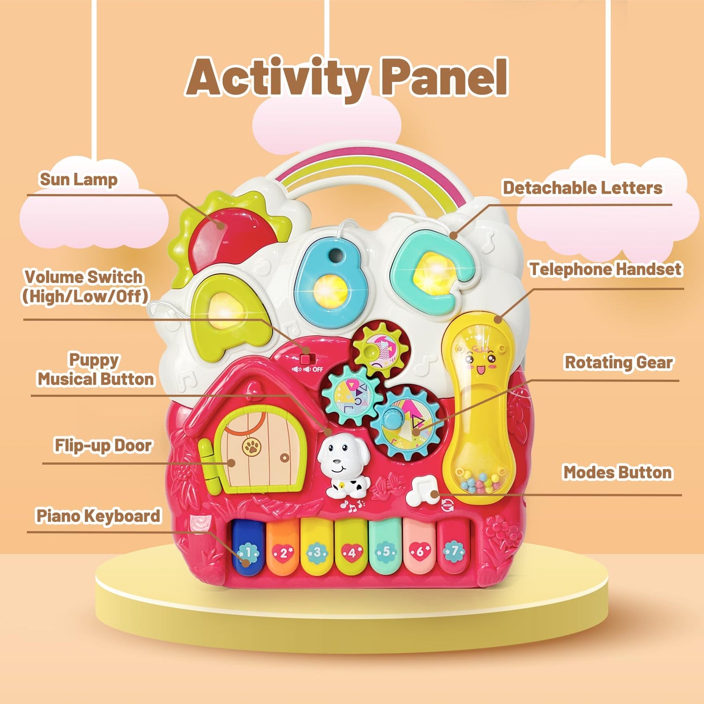 Sit To Stand Baby Walker, Activity Center With Music And Light, Activity Table For Toddlers, Push Toys For Babies Learning To Wa