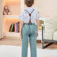 Disaur Matching Family Outfits Short Sleeve White Flower Dress Shirt Bow Tie Suspender Green Pants Boys Church Outfit 4T 5T 4-5T