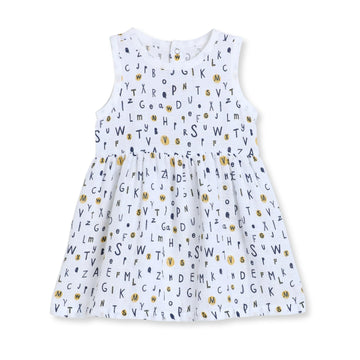 The Boo Boo Club Organic Cotton Printed Frock For Girls | Soft Muslin Baby Dress | Toddler Summer Outfit | Sleeveless KneeLengt