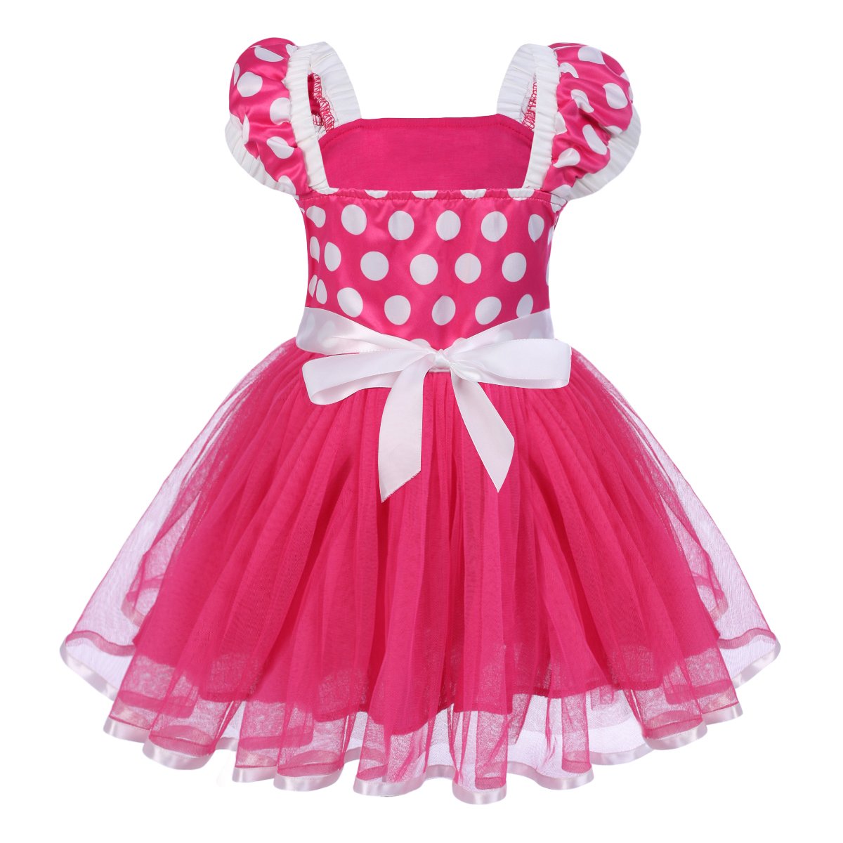 Ibtom Castle Toddlers Girls' Polka Dots Christmas Birthday Princess Leotard Costume Tutu Dress Up Bows Ears Headband Rose+3D Ear