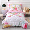 Wowelife Unicorn Toddler Bedding Set For Girls Pink 4 Piece Unicorn Toddler Bed Comforter Set Rainbow White Super Soft And Comfo