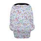 LedBack Cute Car Seat Cover for Babies Baby Stuff Nursing Breastfeeding Cover, Soft Breathable Baby Carseat Canopy, Rainbow Dino
