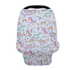 LedBack Cute Car Seat Cover for Babies Baby Stuff Nursing Breastfeeding Cover, Soft Breathable Baby Carseat Canopy, Rainbow Dino