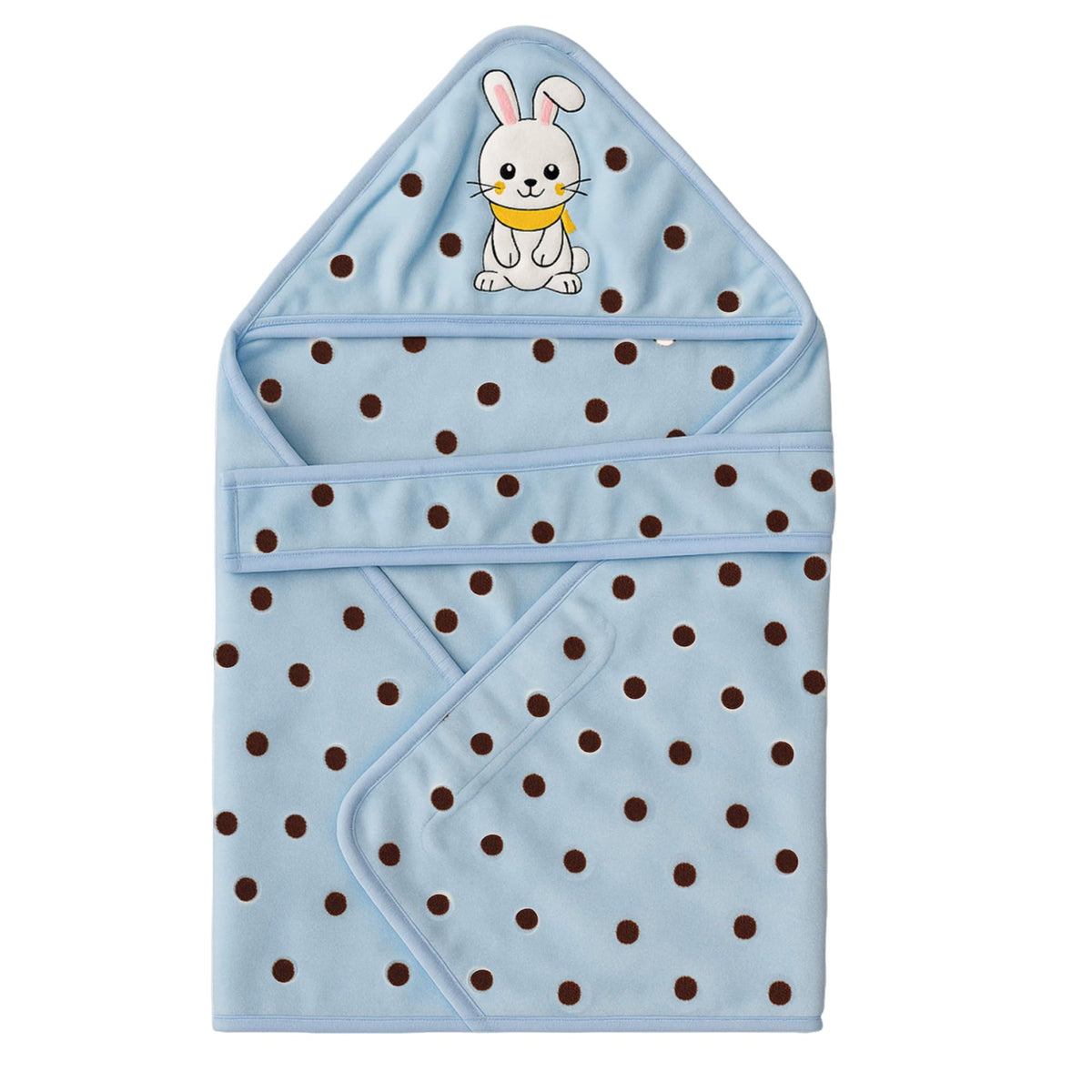 Infantbond By Fareto Newborn Baby Super Soft Hooded Flannel Blanket | Big Size Wrapper for Boys & Girls (012 Months) | 73x73 CM