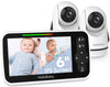 Hellobaby Video Baby Monitor With Upgraded 6    Ips Large Screen, Split Screen With 2 Cameras, Night Vision And Temprature Monit