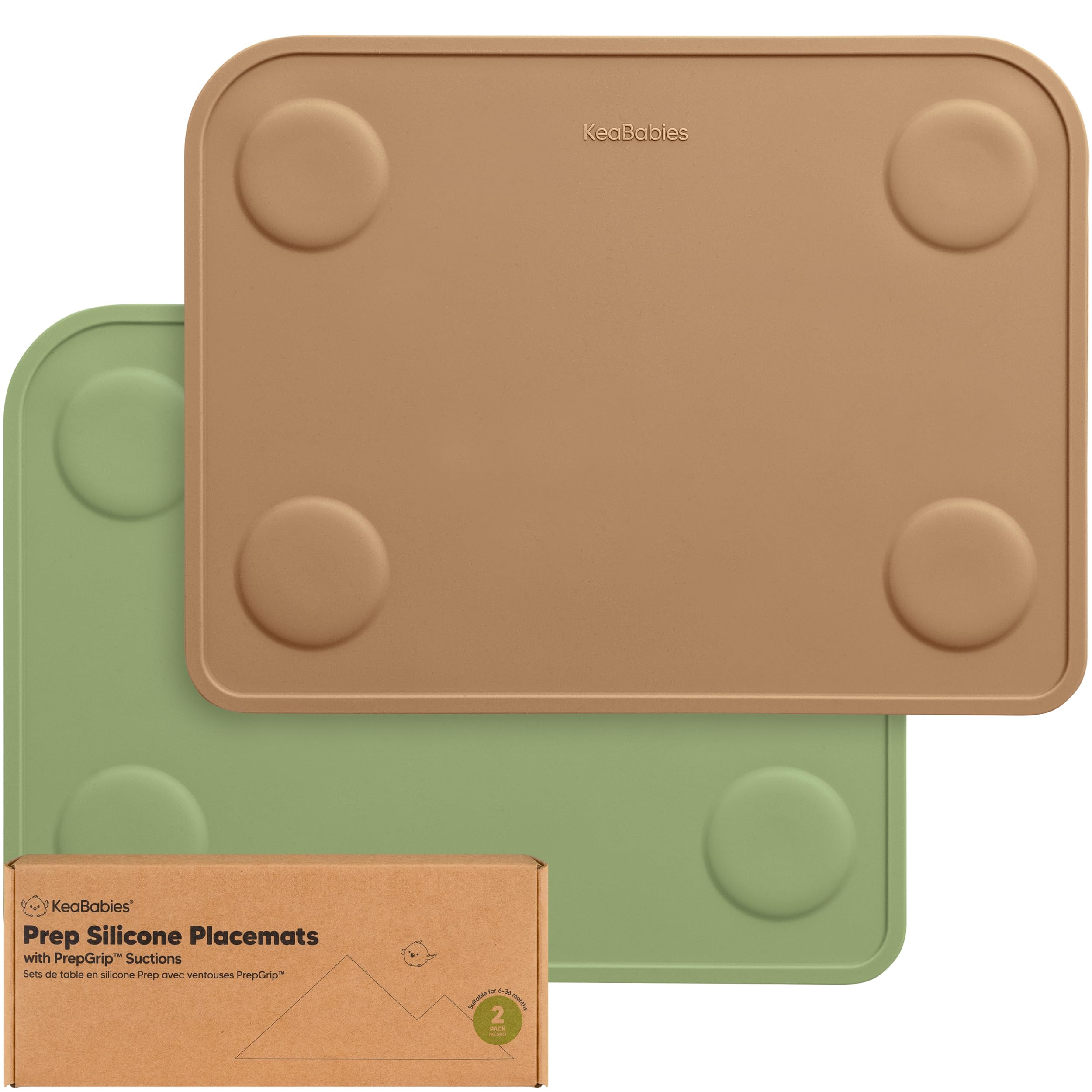 Keababies 2-Pack Silicone Placemats For Toddlers - Non Slip Suction Ba – Cutebab