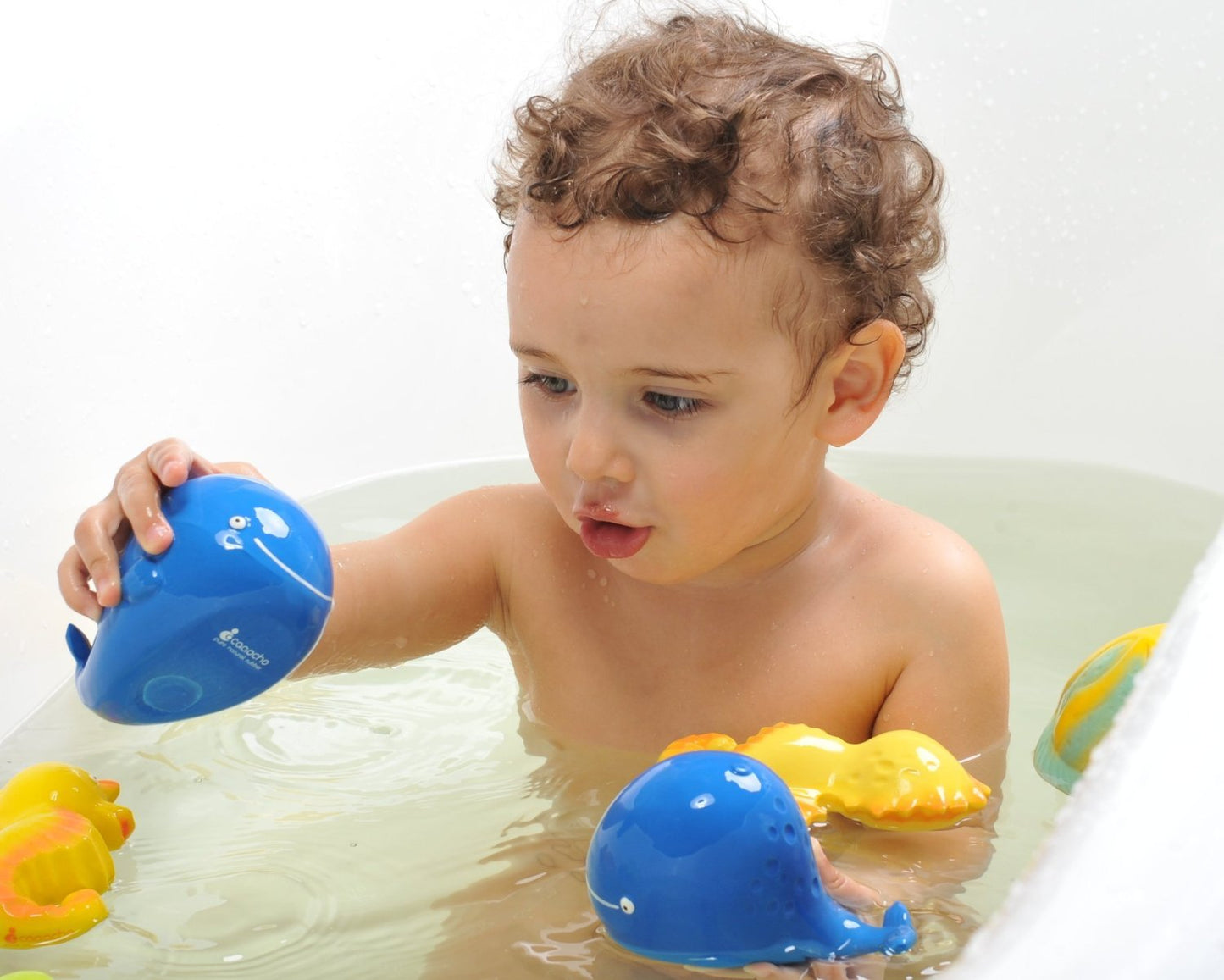 caaocho Pure Natural Rubber Bath Toy - Kala The Whale Baby Toy - Hole Free Bath Toys, BPA Free Bath Toys for Infants, without Ho