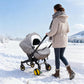 Winter Baby Car Seat Cover, Carseat Cover with Plush Sherpa Fleece Lining, Infant Car Seat Canopy with Peeping Window & Huge Spa